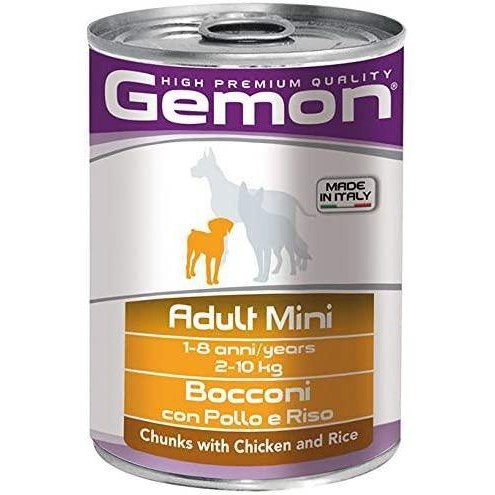 Gemon Adult bocconi mini Pollo e Riso 415gr lattina
