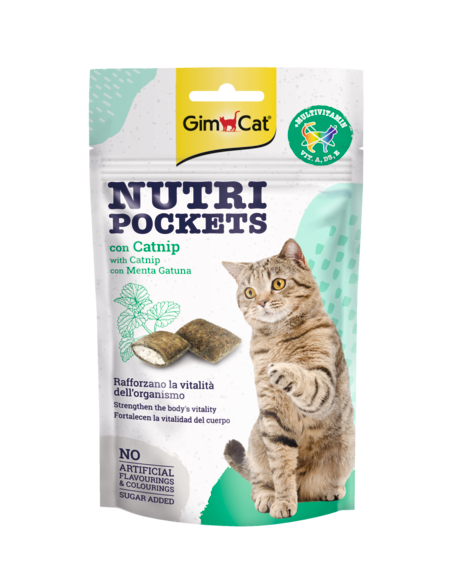 GimCat Nutri Pockets Erba Gatta Catnip Snack per Gatti 60 Gr