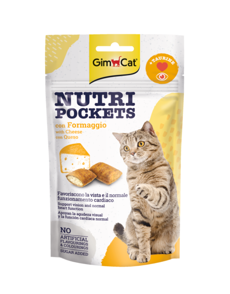 GimCat Nutri Pockets Formaggio e Taurina Snack per gatti 60 Gr