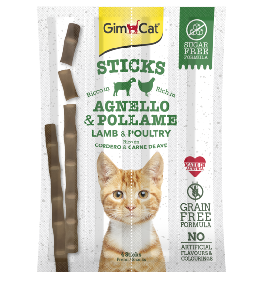 GimCat Sticks Agnello & Pollame Snack Per Gatti 4 Pz