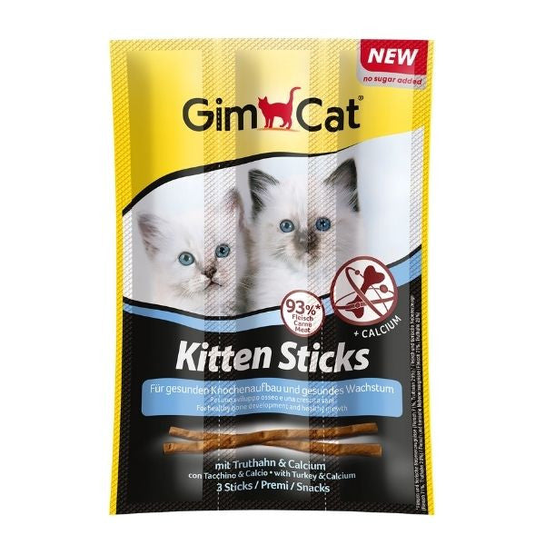 Gimcat Sticks Tacchino con Calcio Snack Kitten 9 Gr