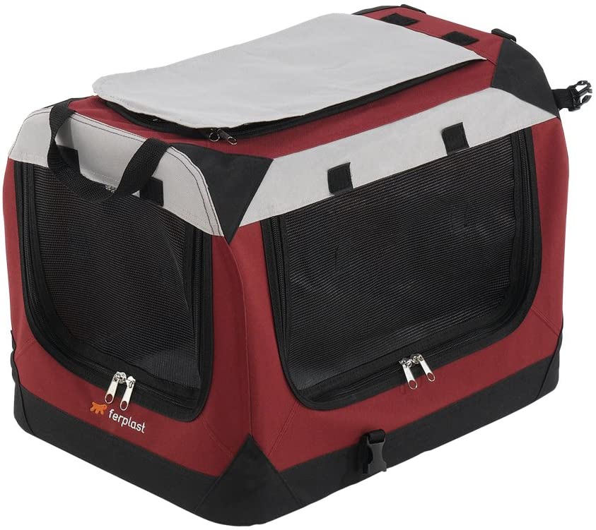 Holiday 2 Ferplast Cuccia Portatile Per Cani Holiday 2 Trasportino Ripiegabile Cani Taglia Piccola Bordeaux  49 X 34 X H 34 Cm