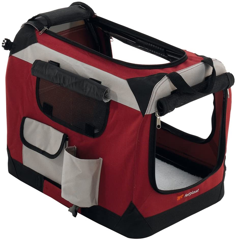 Holiday 2 Ferplast Cuccia Portatile Per Cani Holiday 2 Trasportino Ripiegabile Cani Taglia Piccola Bordeaux  49 X 34 X H 34 Cm