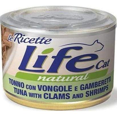 Lifecat Natural Le Ricette per Gatto da 150 gr, Tonno Vongole e Gamberetti