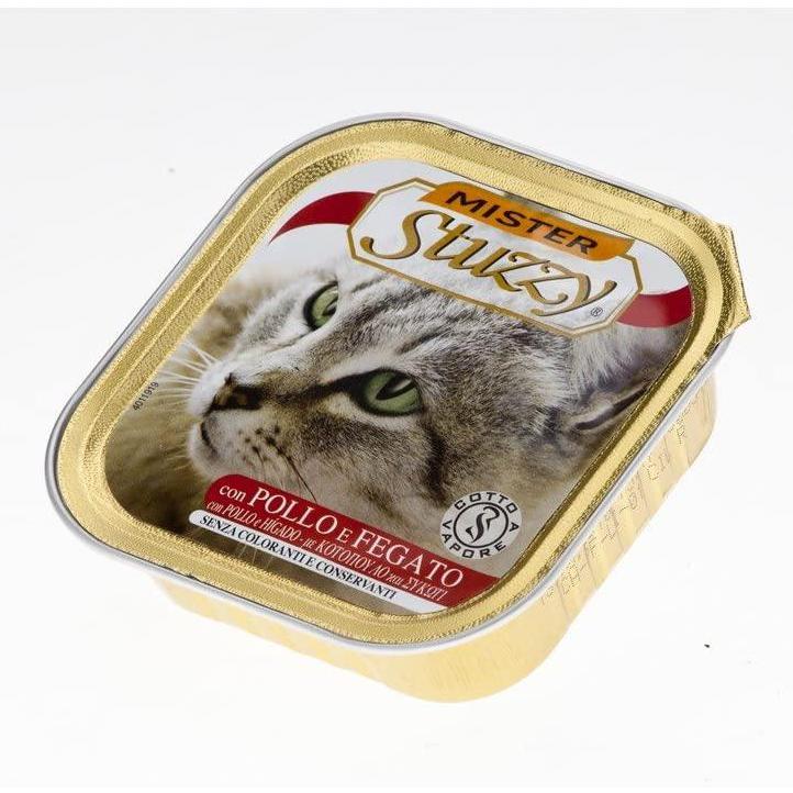 Mister Stuzzy Cat - Patè con Pollo e Fegato 1 Vaschetta 100,00 gr Alimento completo per gatti adulti