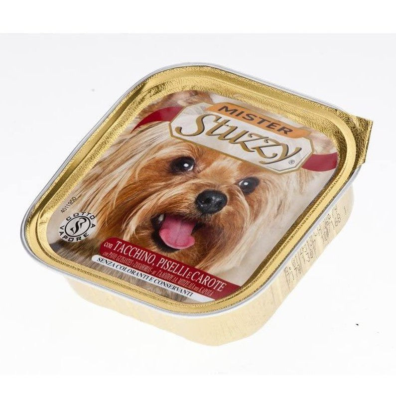 Mister Stuzzy Dog - Tacchino, Piselli e Carote 1 Vaschetta 150 gr Alimento completo per cani adulti