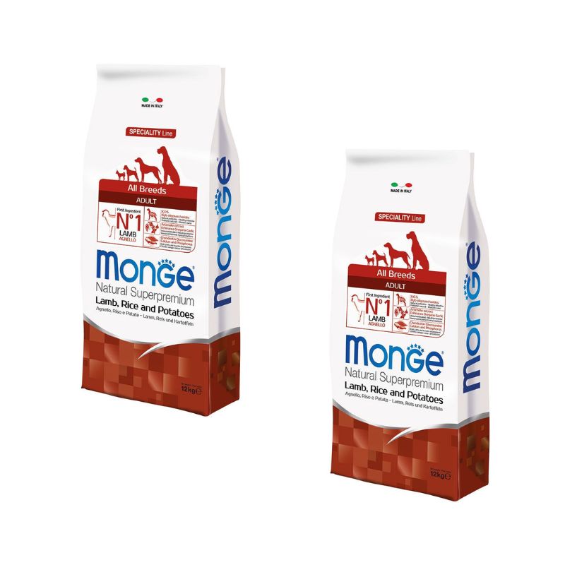 Monge Natural Superpremium Adult Agnello, Riso e Patate 12 kg - 2 Sacchi