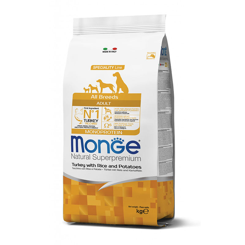 Monge Natural Superpremium Adult Tacchino con Riso e Patate 12 kg