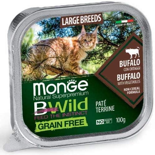 Monge BWild Grain Free Large Breed All Life Stage Bufalo con Ortaggi 100gr Alimento umido per Gatti