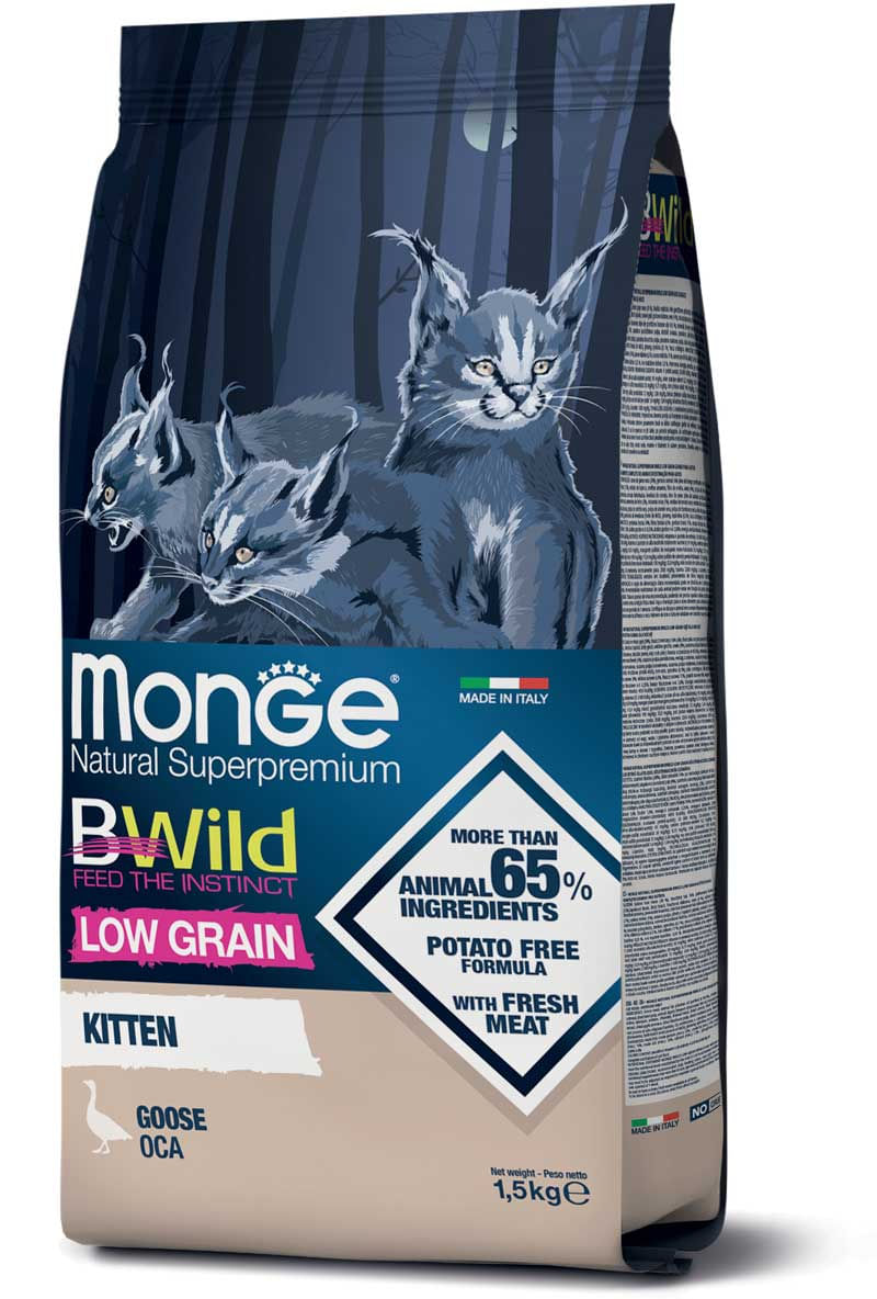 Monge - BWild Low Grain Kitten con Oca 1,50 kg