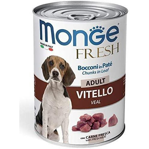 Monge Fresh Adult Bocconi in Pate Vitello 400 gr 1 Lattina