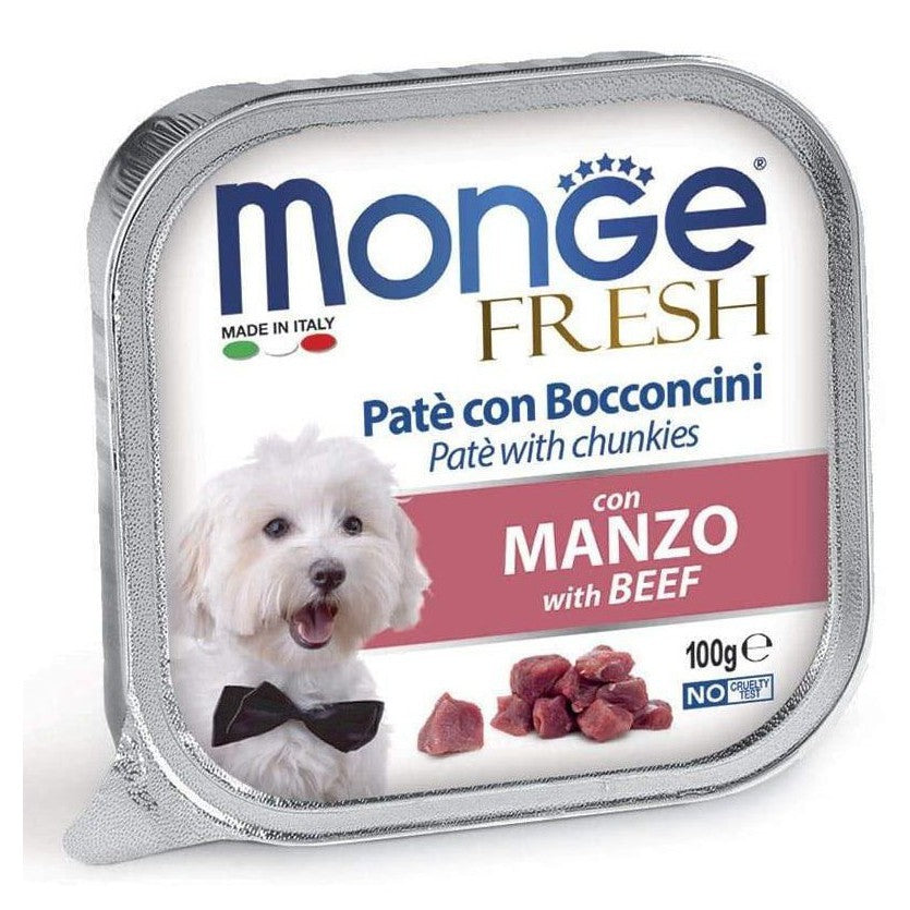 Monge Fresh Manzo 100gr Alimento umido per Cani