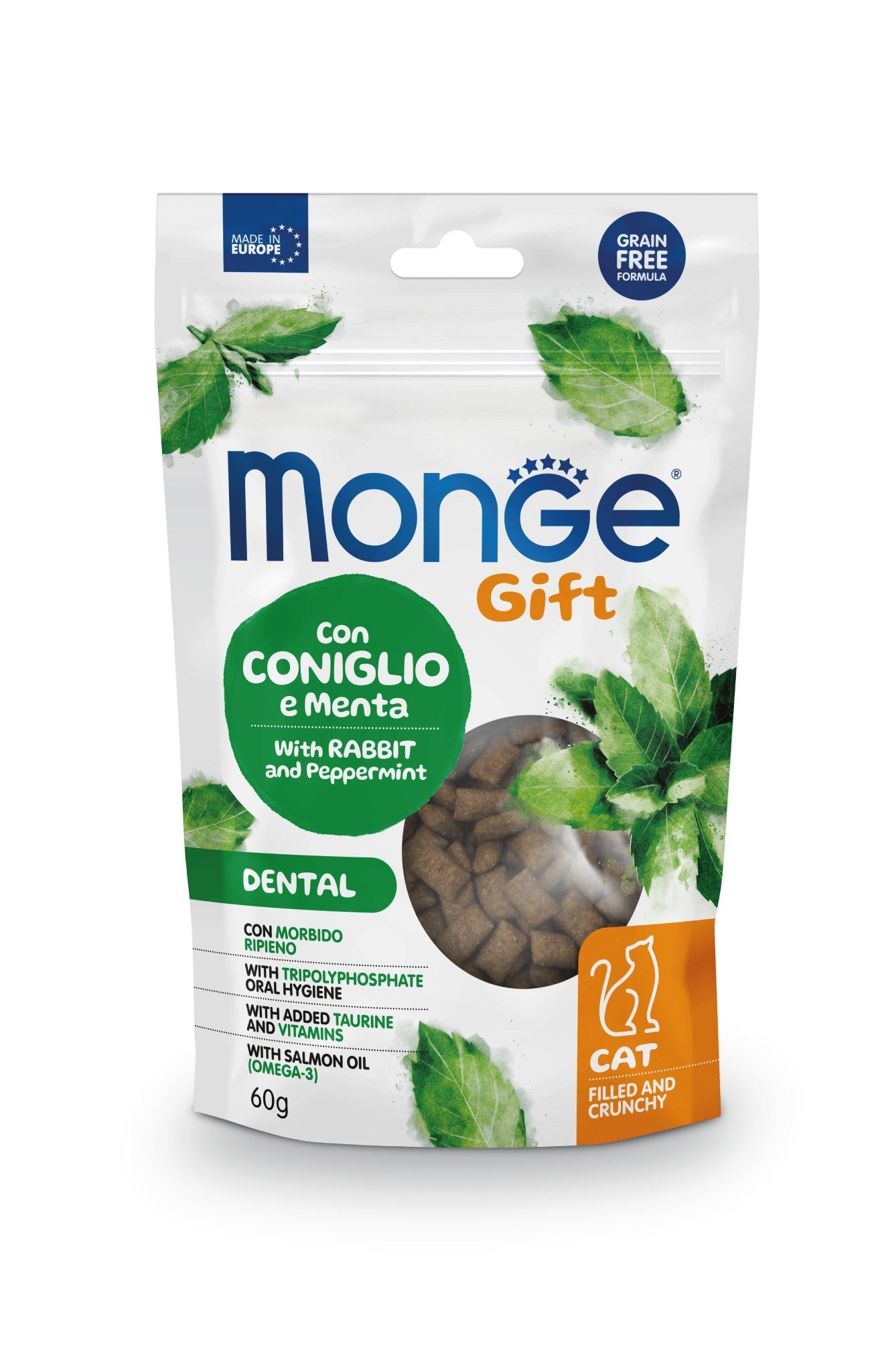 Monge Gift Coniglio e Menta 60gr Dental Snack per Gatti