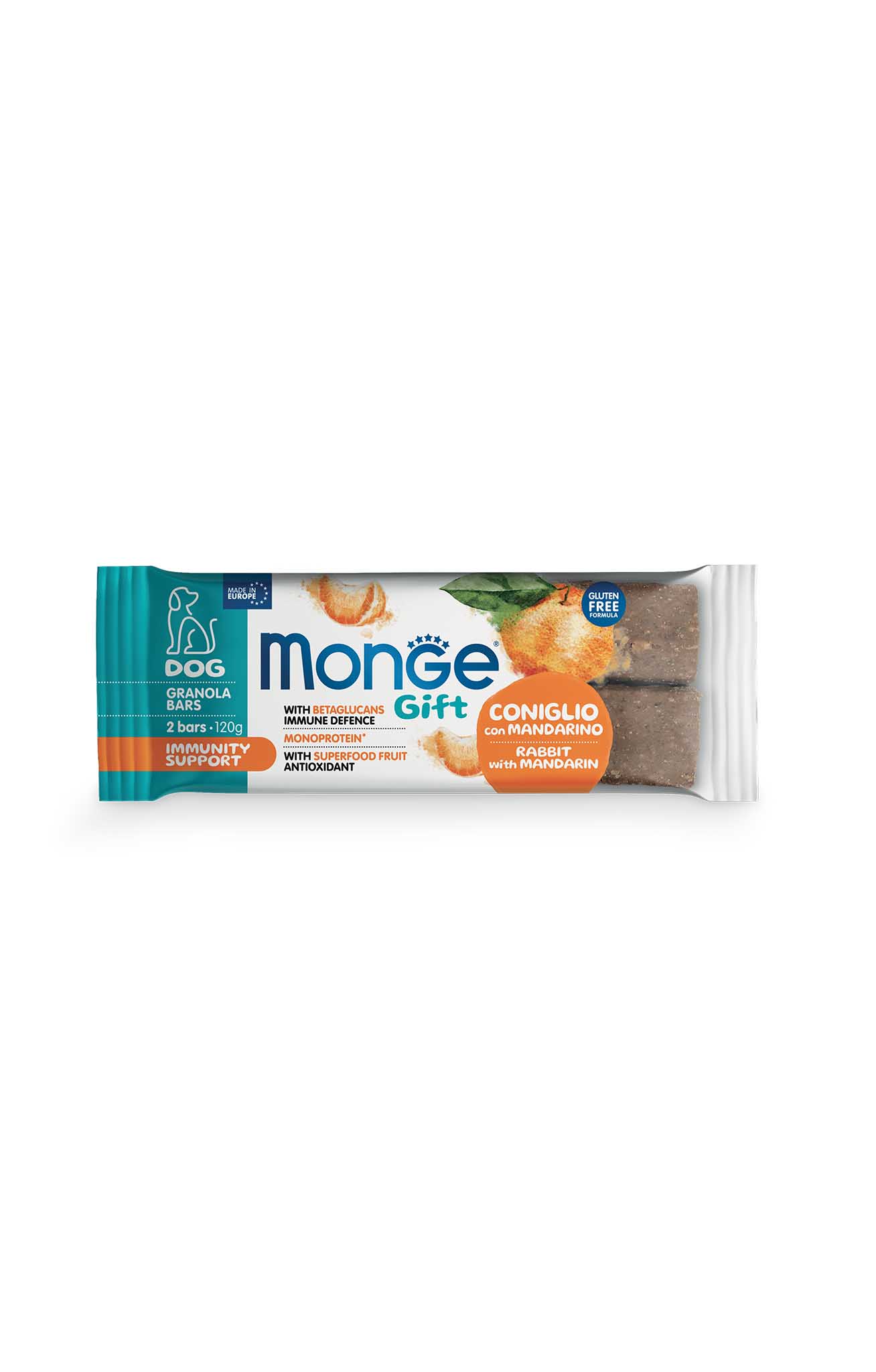 Monge Gift Immunity Support Coniglio e Mandarino 120gr Snack per Cani