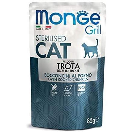 Monge Grill Sterilised Trota 85gr Alimento umido per Gatti