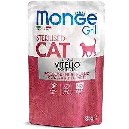 Monge Grill Sterilised Vitello 85gr Alimento umido per Gatti