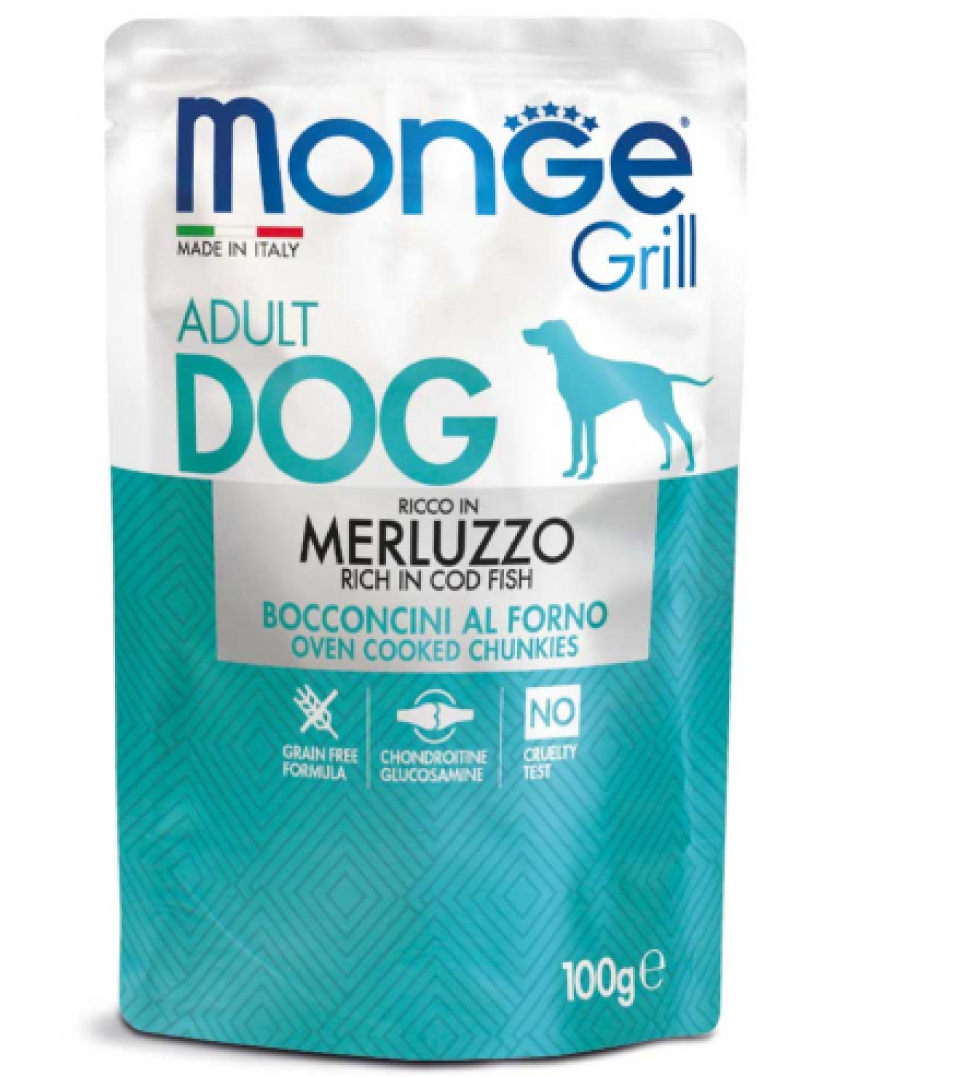 Monge Grill Merluzzo 100gr Alimento umido per Cani