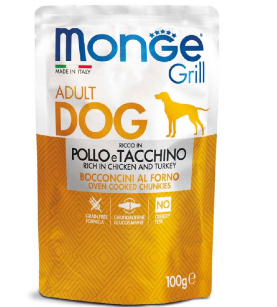 Monge Grill Pollo e Tacchino 100gr Alimento umido per Cani