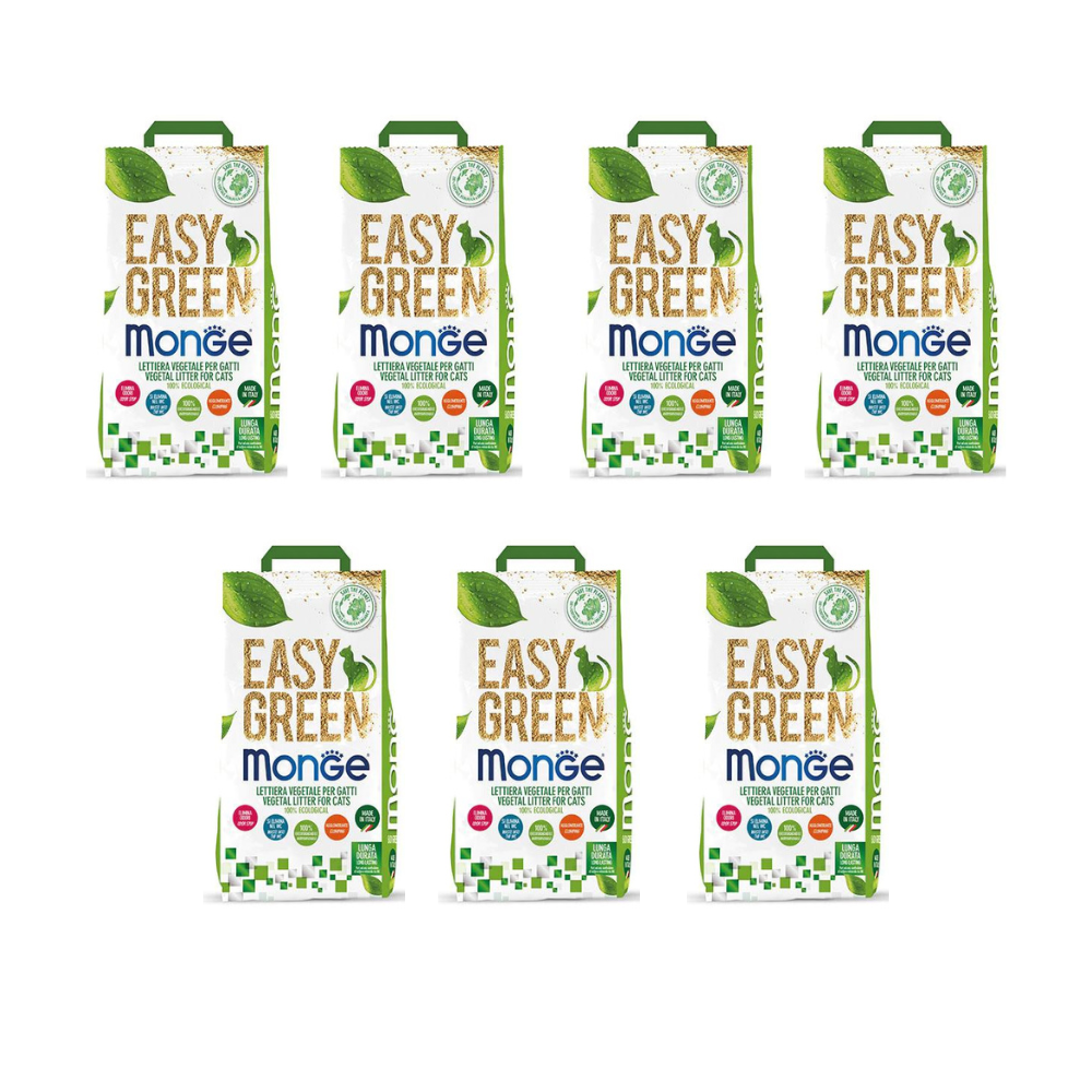 Monge Easy Green 10 Litri Lettiera Agglomerante Vegetale - OFFERTA 7 Sacchi