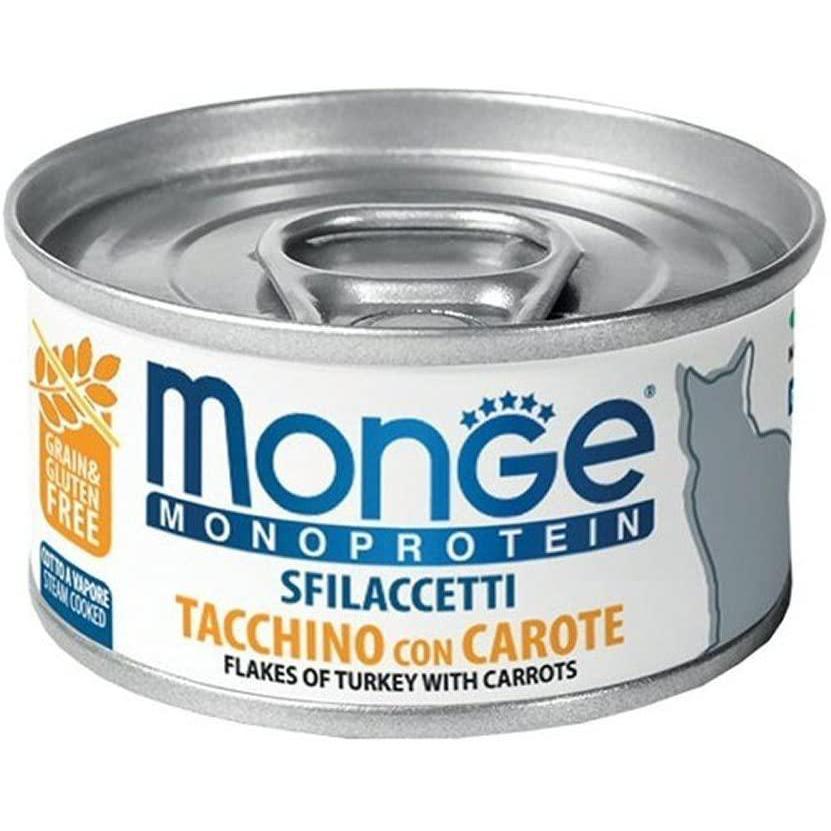 Monge Monoprotein Tacchino e Carote 80gr Alimento umido per Gatti