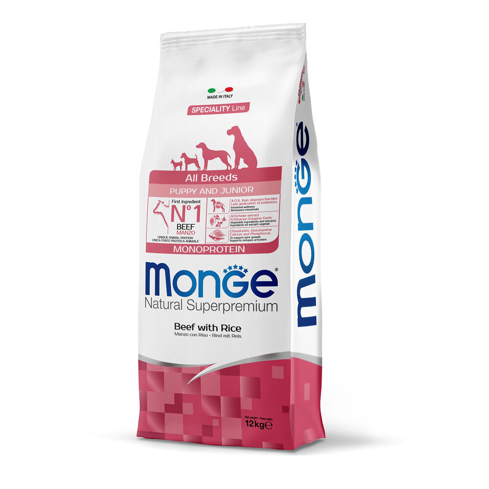 Monge Natural Superpremium Puppy Junior All Breeds Manzo e Riso 12Kg