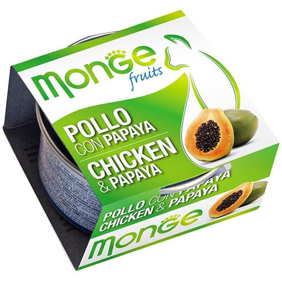 Monge Natural Fruits Pollo con Papaya 80gr Alimento umido per Gatti