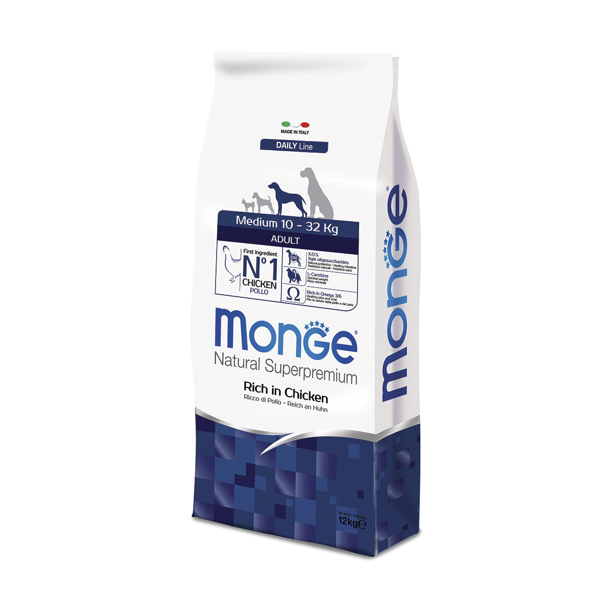 Monge Medium Adult Ricco di Pollo 12 kg