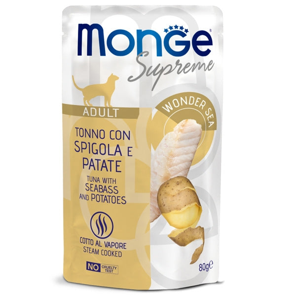 Monge Supreme Tonno con Spigola 80gr Alimento umido per Gatti