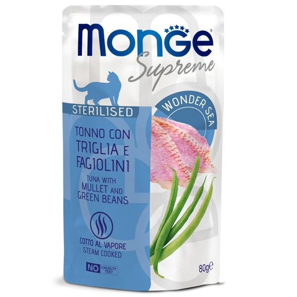 Monge Supreme Sterilised Tonno con Triglia 80gr Alimento umido per Gatti