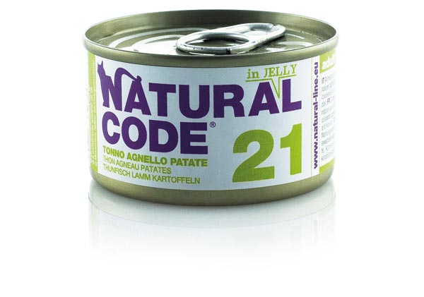 Natural Code 21 Tonno Agnello e Patate Umido Gatto 85 Gr