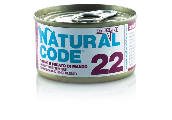 Natural Code 22 Tonno e Fegato di Manzo Umido Gatto 85 Gr