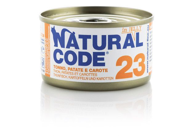 Natural Code 23 Tonno Patate e Carote Umido Gatto 85 Gr