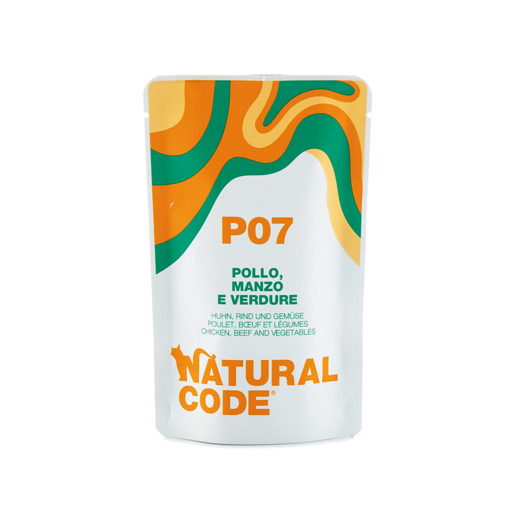 Natural Code P07 Pollo Manzo e Verdure Umido Gatto 70 Gr