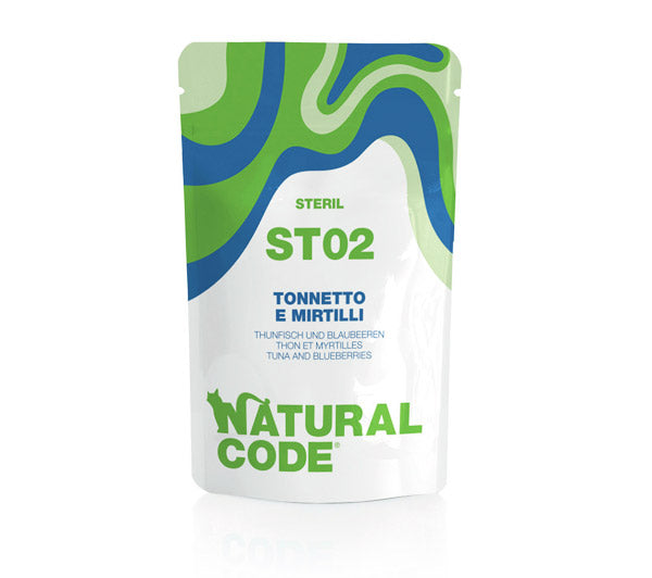Natural Code ST02 Tonnetto e Mirtilli per Gatti sterilizzati 70gr