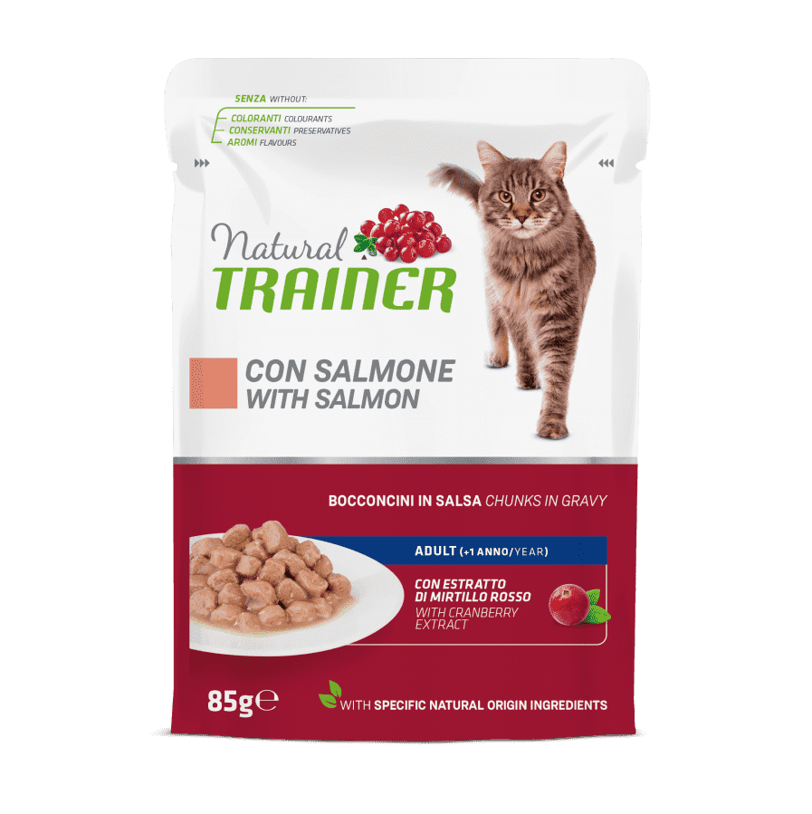 Natural Trainer Adult con bocconcini di salmone in salsa 85 gr