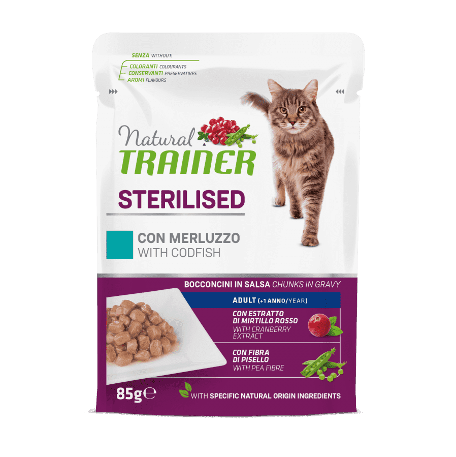 Natural Trainer Adult Sterilised con merluzzo 85 gr