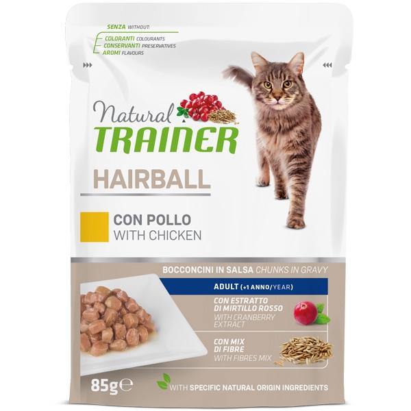 Natural Trainer Hairball Adult con pollo 85 gr