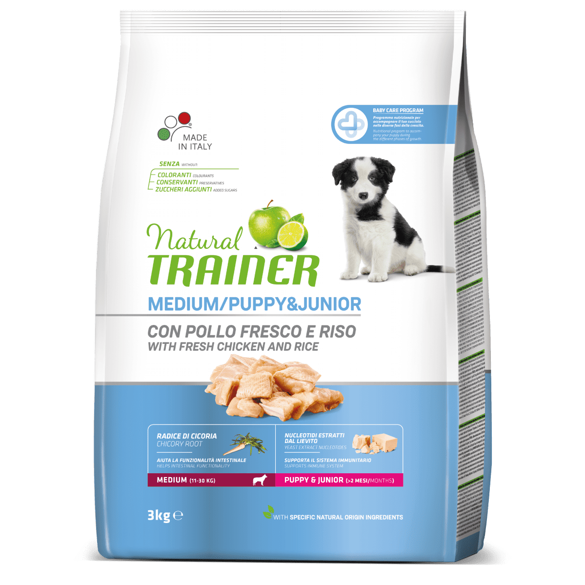 Natural Trainer Puppy Junior Medium con pollo 3 kg