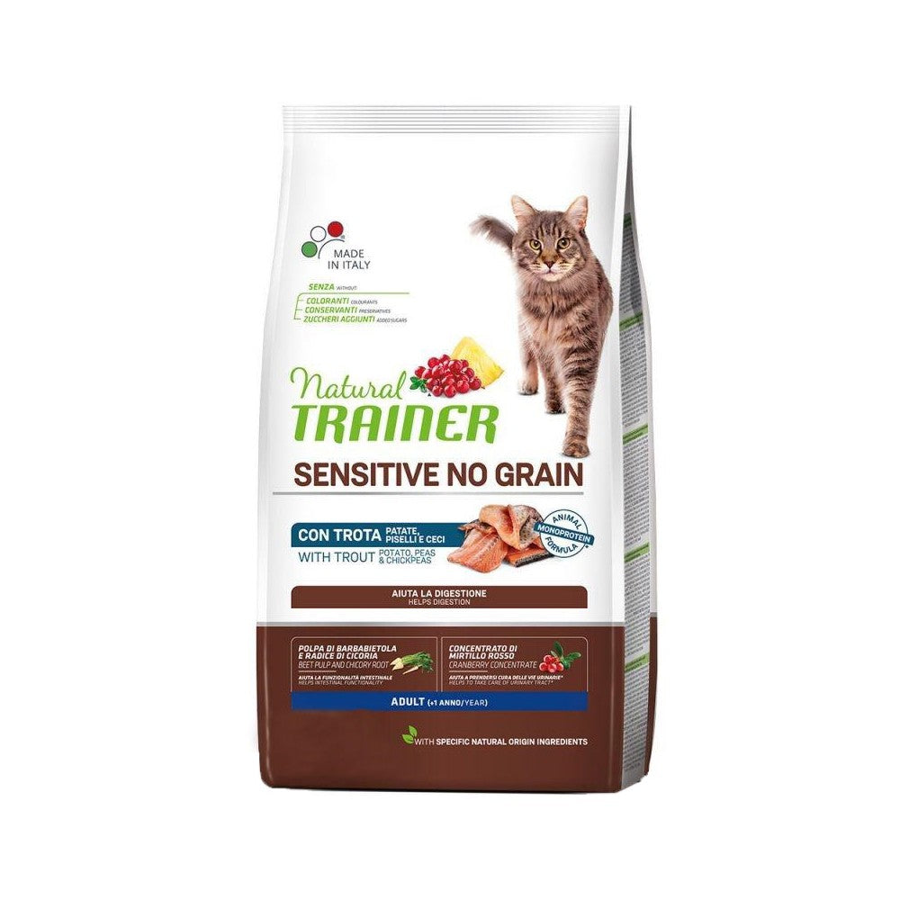 Natural Trainer Sensitive No Grain Adult Trota Secco Gatto 1,5 Kg