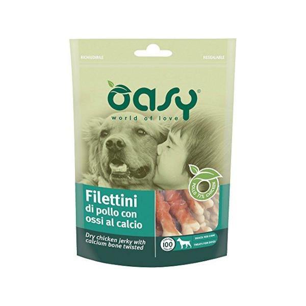 Oasy Filettini di Pollo con Ossi al Calcio Snack Cani 100 Gr