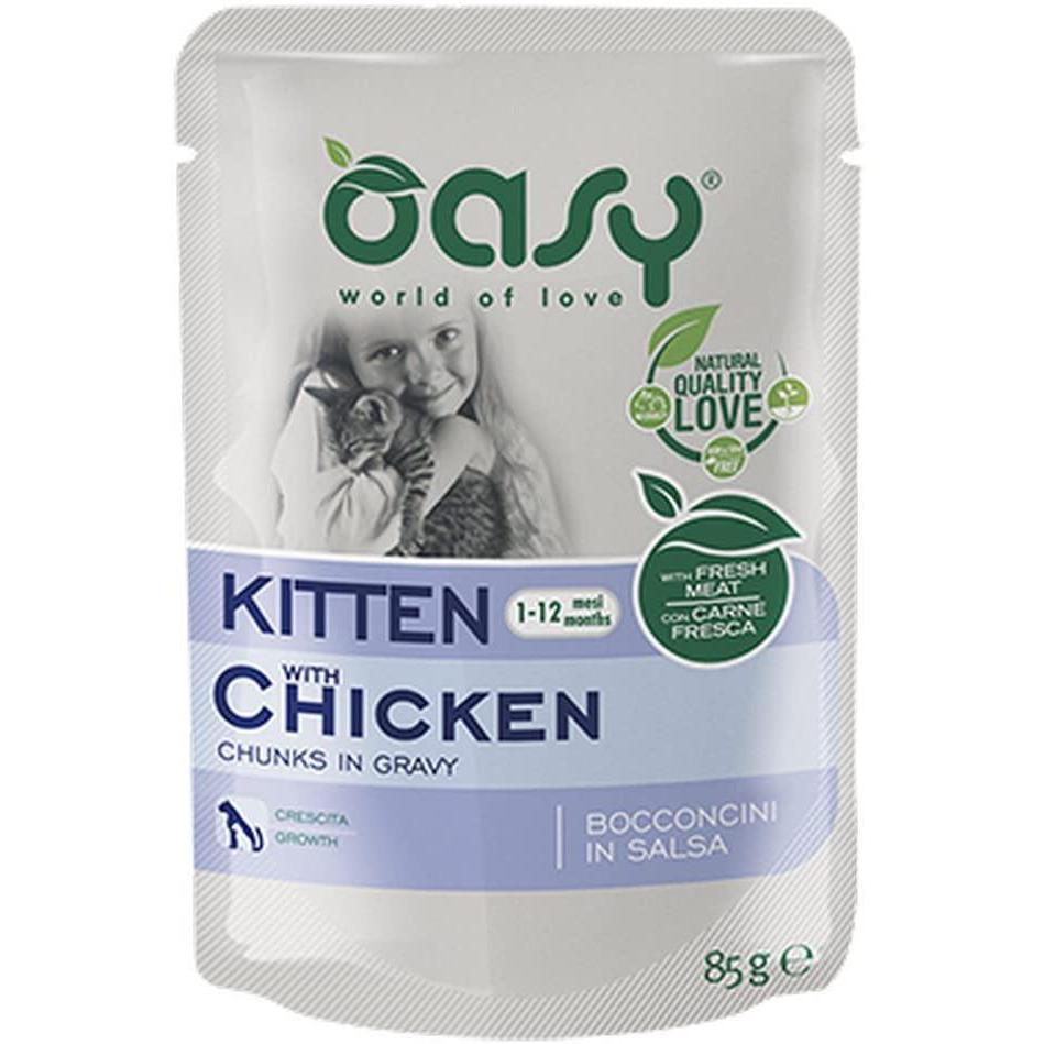 Oasy Kitten Pollo Bocconcini Umido Gatto 85 Gr