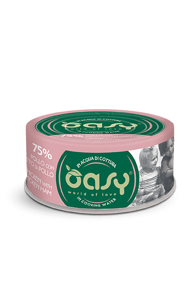 Oasy More Love Pollo con Prosciutto Umido Gatto 70 Gr