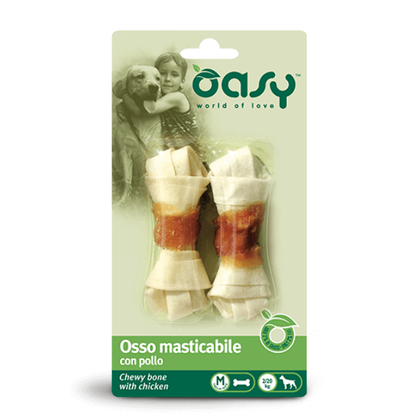 Oasy Osso Masticabile con Pollo Snack Cani Taglia M 56 Gr