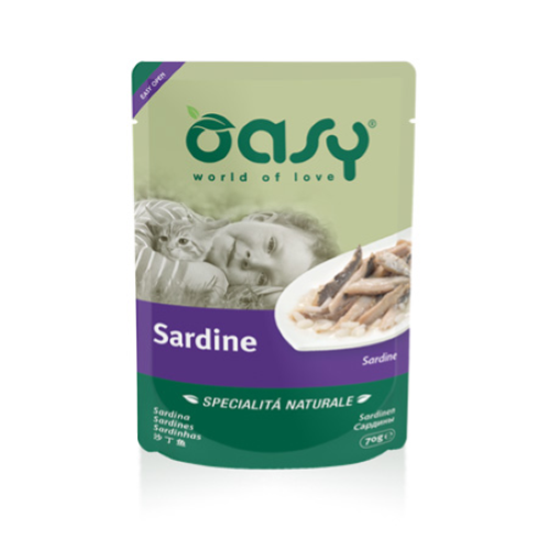Oasy Specialità Naturale Sardine Umido Gatto 70 Gr