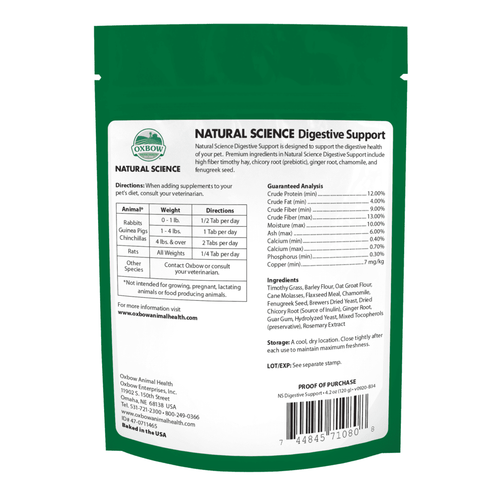 Oxbow Animal Health Natural Science Digestive Support 120 Gr
