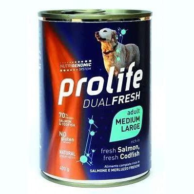 Prolife Adult Medium/Large Salmone Merluzzo&Riso 400gr Alimento umido per Cani