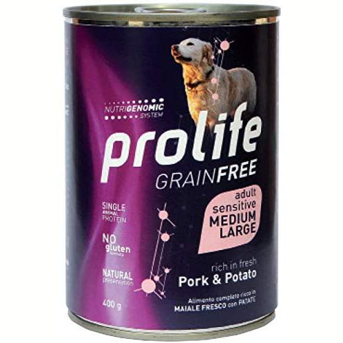 Prolife Adult Grain Free Medium/Large Manzo&Patate 400gr Alimento umido per Cani