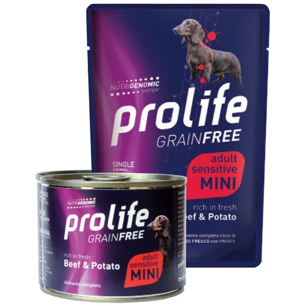 Prolife Adult Grain Free Mini Manzo&Patate 200gr Alimento umido per Cani