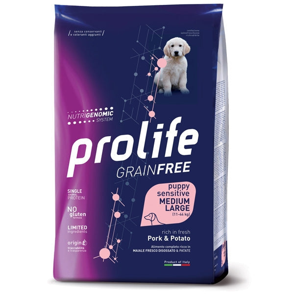 Prolife Puppy Grain Free Medium Large Maiale Patate 10 kg
