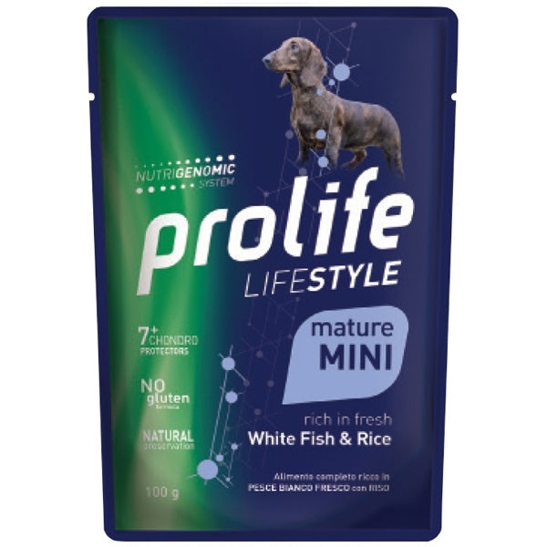 Prolife Mature Mini Pesce Bianco & Riso 100gr Almento umido per Cani